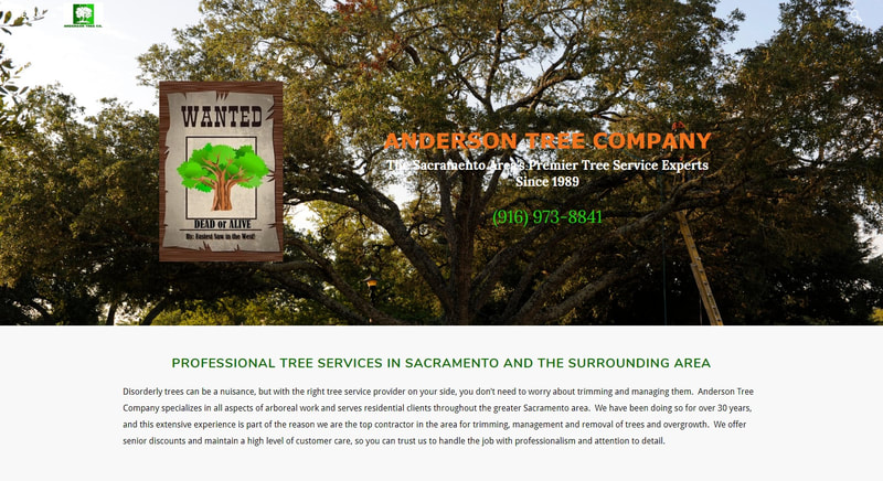 Link to Anderson Tree Company, Sacramento, CA website - experienced and professional tree services