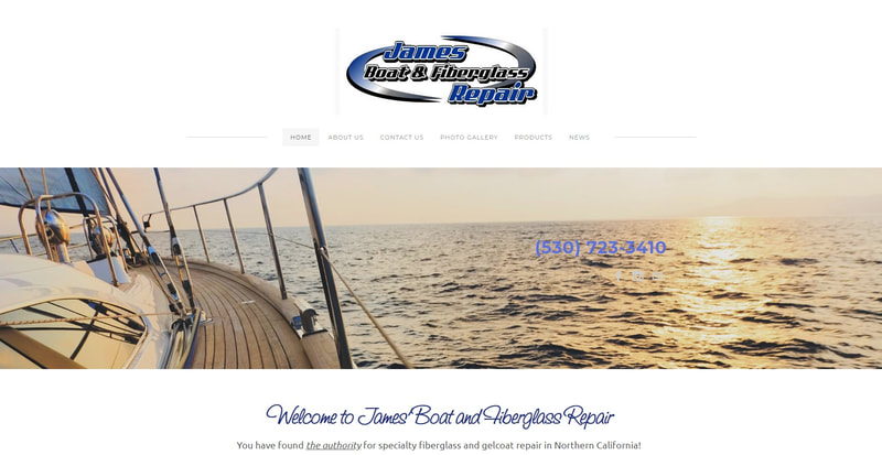 Website link for James Boat and Fiberglass Repair, Dixon, CA - a premier boat repair with on site upholstery shop and more